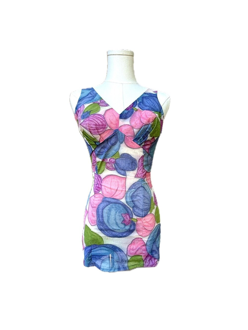 vintage 60s Floral swimsuit One Piece Bombshell Pin Up Bathing Suit Romper